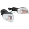 Duokon Indicatori di Direzione,Lampada di segnalazione per moto ZX-6R - Eleganti luci di segnalazione ABS per modelli 2005-2006 (nero e bianco)