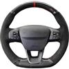 WQKRBMGU Coprivolante per auto antiscivolo in pelle scamosciata nera per Ford FocusST-Line Fiesta ST-Line 2018-2019/2020