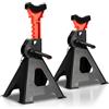 Ollewiellan - 2 pezzi di cavalletti di sostegno per veicoli, capacità di carico 3T, altezza regolabile da 285 a 430 mm, cavalletti di sostegno per auto con cunei di sicurezza e supporti in gomma