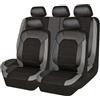 ZSALTT 9 Pezzi Coprisedile per Auto Coprisedile, per Jeep Avenger 2022 2023 2024 Traspirante Impermeabile Pelle PU Set Completo di Accessori Interni,B/Grey