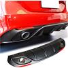 TGFOF Spoiler diffusore paraurti posteriore per auto, con punte di scarico e riflettori, in polipropilene nero, per Alfa Romeo Giulia Berlina 4 porte 2016-2020 standard