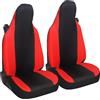 Susy Shop Coprisedili Auto Compatibili Per Smart fortwo, 450 451 e 453, Set 2 Fodere Anteriori, Realizzate In Tessuto Policotone (Nero/Rosso)