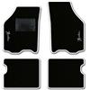 QUEMAR Tappetini Auto compatibili con Lancia Ypsilon 3 porte 2003-2011/ Kit Tappeti Moquette e Gomma su Misura (Set 2 Anteriori + 2 Poster.)/ Ricami e Colori Personalizzati (Bordo Bianco, 2 Ricami)