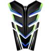 AZgraphishop PARASERBATOIO RESINA 3D COMPATIBILE PER MOTO BMW HONDA DUCATI YAMAHA KAWASAKI TRIUMPH BENELLI KTM APRILIA CAGIVA Fluo-Style FM-H002 (Blu e Fluo)