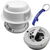 pro-Styling design for perfection Maxxfan Dome - Ventilatore da soffitto da 12 Volt, ventilatore da parete laterale a fungo, per roulotte, roulotte, camper, colore: bianco, con illuminazione LED professionale