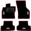 QUEMAR Tappetini Auto per Audi A3 8Y e Hybrid, Bordo Rosso, 4 Ricami | dal 2020 / Kit Tappeti Moquette e Gomma su Misura / Set 2 Anteriori + 2 Posteriori / Ricami e Colori Personalizzati