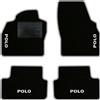 QUEMAR Tappetini Auto per Polo VI dal 2017, Bordo Perla, 4 Ricami | AW1 - AE1 / Kit Tappeti Moquette e Gomma su Misura / Set 2 Anteriori + 2 Posteriori / Ricami e Colori Personalizzati