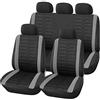 AYBEN 9 Pezzi Set Completo di Coprisedili per Auto, per Opel Corsa C Hatchback MK2 2002-2006 Seat Cover Protezione, Set Copri-Sedile per Anteriori E Posteriori,A Grey