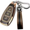 ontto Custodia per Chiave Auto, Adatta per Ford Focus 3 4 ST Mondeo MK3 MK4 B-Max Fiesta Fusion Kuga Ecosport Portachiavi Custodia B-B Nero