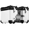 Yglophic Valigie Laterali In Alluminio Per Moto 38L Tour Trunk Borse Da Sella Rigide Universali Borse Laterali Per Moto Impermeabili E Anticollisione Con Serratura Di Sicurezza Per Bagagli Del Casco Silver,B