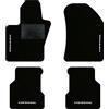 QUEMAR Tappetini Auto compatibili con Compass dal 2017 anche Plug-in Hybrid/Kit Tappeti Moquette e Gomma su Misura (Set 2 Anter.+ 2 Poster.)/Ricami e Colori Personalizzati (4 Ricami, Bordo Nero)