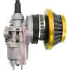 Viviance Carburatore Carb Carby + acciaio 44mm filtro aria + stack compatibile con 47cc 49cc Mini Moto Dirt Pocket Bike ATV Quad Go Kart Minimoto - Filtro giallo