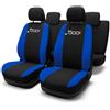 Lupex Shop Copri-sedili Auto Compatibili 500L Nero Royal Set Copri-Sedile Anteriori e Posteriori | Logo Ricamato | Airbag Compatibile