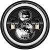 KUNYOS A LED Per Moto Faro Per Ducati Per Monster 1000 600 Faro anteriore a LED da 7 pollici nero(1PC headlight1)