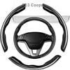 Generico Coprivolanti segmentati,Copri Volante per Auto Compatibile con MINI R53 Cooper 2001-2006 3x Coprivolante Fibra Carbonio Antiscivolo,Design Segmentato Farfalla, Protezione