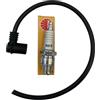 Generico Kit Pipetta Candela +cavo + candela B6 HS (filetto corto) compatibile con Piaggio Ciao, Bravo, Si, Boxer, Ciclomotori e Scooter, Universale