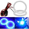 Qasim 1 paio 70MM 60SMD COB LED Halo Ring Angel Eyes Led Car Light Daylight Light Running DRL con paralume blu 12V 24V DC