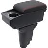 KAERGK Bracciolo auto per Fiat 500 Console centrale per auto Doppio spazio di archiviazione con portabicchieri 2 connettori USB Montaggio semplice Linea rossa