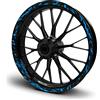 Finest Folia Set di 16 Adesivi per Cerchioni - Design Future per Moto e Auto - Compatibile con Cerchioni da 15, 16, 17, 18, 19 - MR017 (Blu Fluo, Opaco)