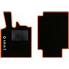 QUEMAR Tappetini Auto per Smart Fortwo 450, Bordo Arancio, 1 Logo+Ricamo | 1998-2007 / W450 / Kit Tappeti Moquette e Gomma su Misura / Set 2 Anteriori / Ricami e Colori Personalizzati / Antiscivolo