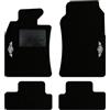 QUEMAR Tappetini Auto compatibili con MINI R50 R52 Cabrio R53 2001-2007/ Kit Tappeti Moquette e Gomma su Misura (Set 2 Anteriori+2 Poster.)/ Ricami e Colori Personalizzati (Bordo Nero, 2 Ricami)