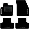 QUEMAR Tappetini Auto compatibili con Range Rover Evoque I 2011-2019/ Kit Tappeti Moquette e Gomma su Misura (Set 2 Anteriori +2 Posteriori)/ Ricami e Colori Personalizzati (Bordo Nero, 4 Ricami)