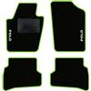 QUEMAR Tappetini Auto per Polo V 2009-2017, Bordo V.Acido, 2 Ricami | 6R - 6C / Kit Tappeti Moquette e Gomma su Misura / Set 2 Anteriori + 2 Posteriori / Ricami e Colori Personalizzati