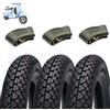 ECOVELO KIT 3 GOMME DEESTONE 3.50-10 COMPATIBILI CON VESPA PX 51J D795+ CAMERE D'ARIA PNEUMATICI NERI COPERTONI 4 P.R.