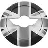 uvcany Lo stile del UK Accessor interni Auto Copertura del pannello centrale del volante, Adesivo per volante per Mini Cooper One/S/JCW Serie R R50 R52 R53 2002-2006(Union Jack Grigio)