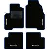 QUEMAR Tappetini Auto per Panda Pandina III, Bordo Blu, 4 Ricami | dal 2012 / anche Hybrid / Kit Tappeti Moquette e Gomma su Misura / Set 2 Anteriori + 2 Post. / Ricami e Colori Personalizzati