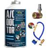 AC DOCTOR Kit 1 Bombola Gas Refrigerante Organico ecologico sostituto R134a per ricarica aria condizionata auto 1995-2016 + Tubo con manometro + Adattatore HP LP