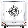 generisch Adesivo a bussola con scritta per camper, caravan, auto, bussola, rosa dei venti World Traveller, silhouette adesiva (205/1) (grigio argento lucido, 40 x 40 cm)