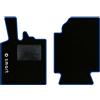 QUEMAR Tappetini Auto compatibili con Smart Fortwo W451 2007-2014 / Kit Tappeti in Moquette e Gomma su Misura (Set 2 Anteriori) / Ricami e Colori Personalizzati (1 Logo+Ricamo, Bordo Blu)