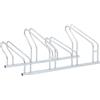 vidaXL Supporto per 4 Bici da Pavimento Autoportante Acciaio Zincato, supporto per bici da pavimento, cavalletto per bici, porta bici autoportante