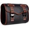 HMJDZ Borsa multifunzionale Borsa Laterale Per Moto Da Appendere Per Motocicletta Portaoggetti Per HONDA Rebel 250 500 1100 300 Per KAWASAKI W400 W650(Black Brown)