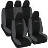 Lupex Shop Auto Accessori Lupex Coprisedili Auto Universali Modello Racing, Set Fodere per Protezione Sedili Anteriori e Posteriori (Nero - Grigio)