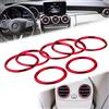 BTFWM Car-Styling AC Outlet Anello Decorazione Aria Condizionata Bocchette Adesivi Copertura 7X Blu Rosso, for Mercedes-Benz, Classe C W205 Glc Decorazioni per Prese d'Aria per Auto(Rot)