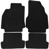 J&J AUTOMOTIVE Tappetini in Tessuto per Renault Megane 2 2002-2008, Set da 4 Pezzi Anteriori e Posteriori, di Velluto su Misura, Antiscivolo, Colore Nero