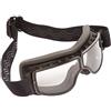 PiWear® Nevada Occhiali da moto trasparenti adatti per chi porta occhiali, occhiali sopra gli occhiali per casco antiappannamento antiscivolo imbottiti retrò Classic
