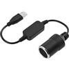 Nikou Convertitore presa accendisigari per auto - Cavo adattatore convertitore da porta USB a 12V femmina per registratori di guida Caricabatteria da auto, 0,3 m
