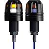 Riloer 2pcs 12V LED Motociclo Indicatori di Direzione Lampeggianti, Alto Luminoso Manubrio Fine Maniglia Spina Luci Bici Grip Bar Strobo Segnalazione Laterale