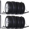 MGidea Kit Due Porta Gomma Supporto Pneumatico Pneumatici Bici Parete Muro Stagione Salva Spazio Garage Box Auto Moto RICHIUDIBILE Ferro PORTAGOMME