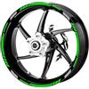 Pimastickerslab Set Completo Adesivi Strisce Cerchi Ruote Moto 17 Pollici Bandiera Scacchi Scacchiera Filetto Cerchioni Gomme Sport Stickers Strips Universale RT0025 (069 Verde Fluo)
