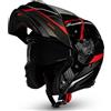 CRUIZER Casco moto modulare Omologato RUSSEL Nero Rosso doppia visiera (M)