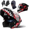 GAORUTO Casco Integrale Da Moto Omologato ECE 22.06, Casco Modulare Da Moto Con Doppia Visiera Per Adulti, Uomo E Donna G,55-61CM
