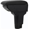 YJYWZH Braccioli Compatible with Fiat 500 Braccioli 2016-2024 Bracciolo Doppio Strato Centrale Console Vano Nero Pelle