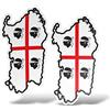 erreinge Sticker x2 Sardegna Italia Adesivo Sagomato in PVC per Decalcomania Parete Murale Auto Moto Casco Camper Laptop - cm 30