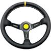 GBSONGJIN Volante Sportivo Auto,Volante a Calice Volante universale in pelle da 13 pollici Volante profondo Accessori Auto(Yellow)