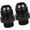A ABSOPRO Raccordo Adattatore Maschio Flare Union 2Pz Nero per Auto | Tipo Svasato Dritto, Materiale Lega Alluminio, Dimensione AN10-M18*1.5, Per Linee Carburante Acqua Aria Fluidi