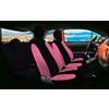 Rebeca Shop® Coprisedili Auto Compatibili per 500 dal 2007 in poi Made in Italy Set Copri-sedili anteriori e posteriori (500 dal 2007, Nero/Rosa)
